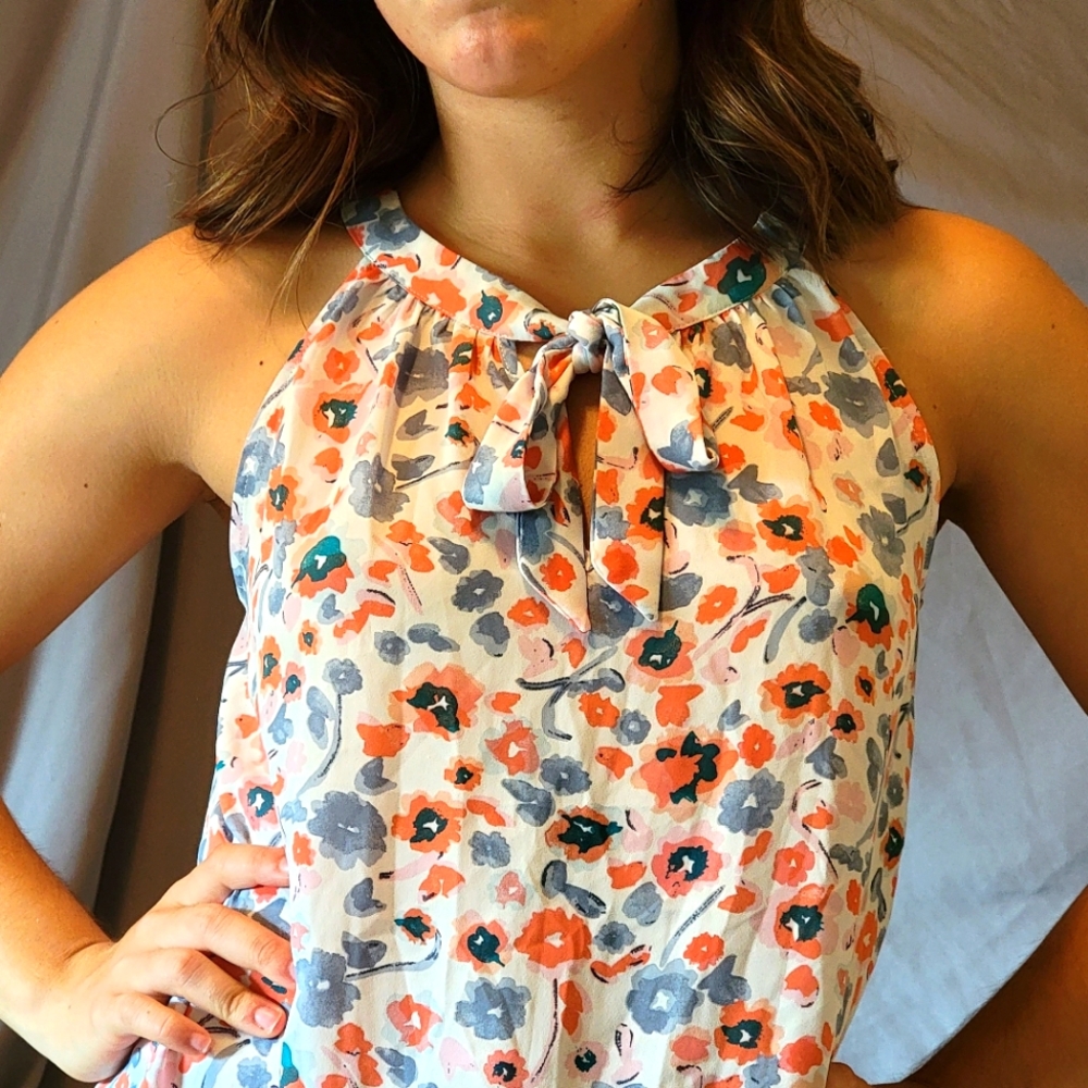 Lila Rose blue and pink floral blouse